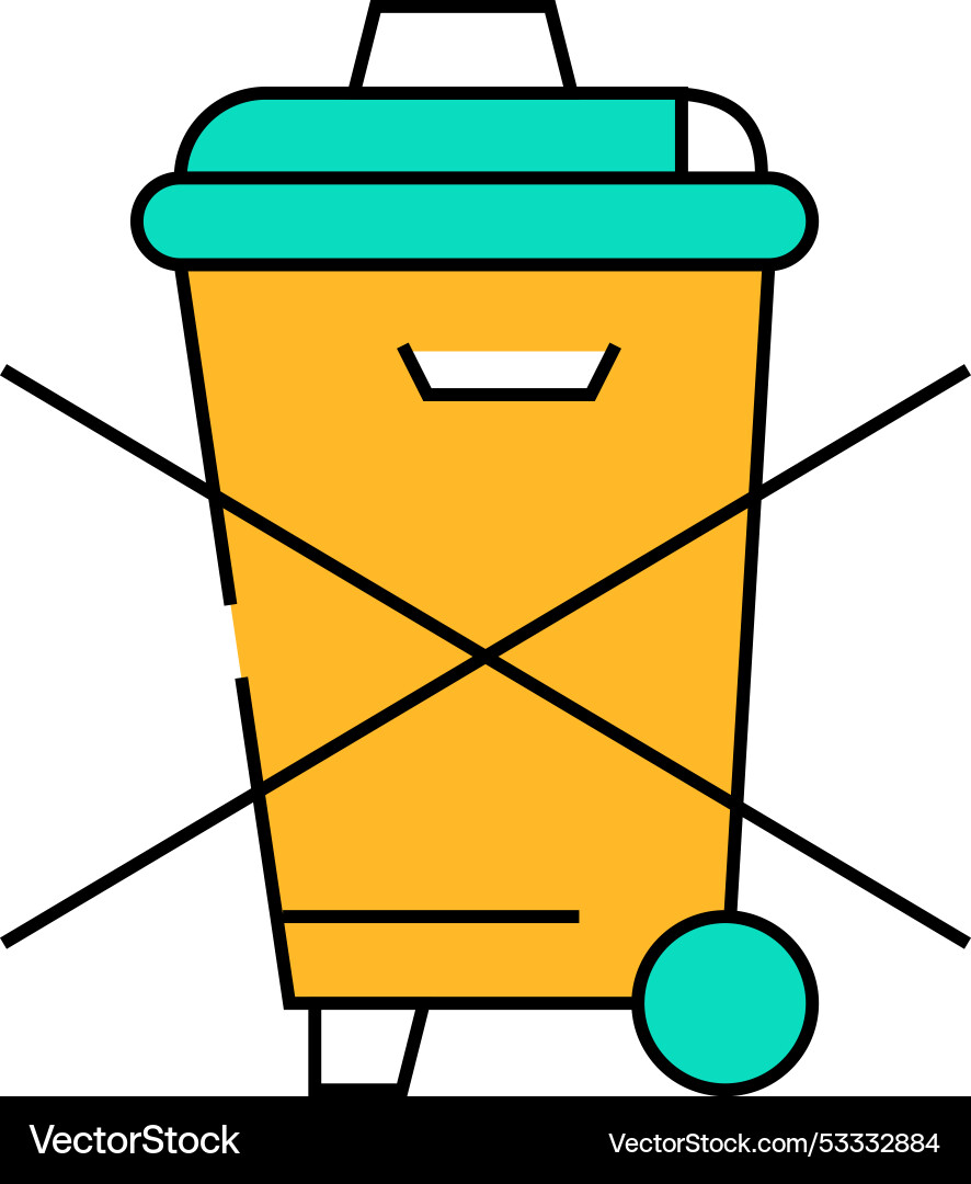 Do not throw garbage bin icon color Do not throw garbage bin icon color Vector Image