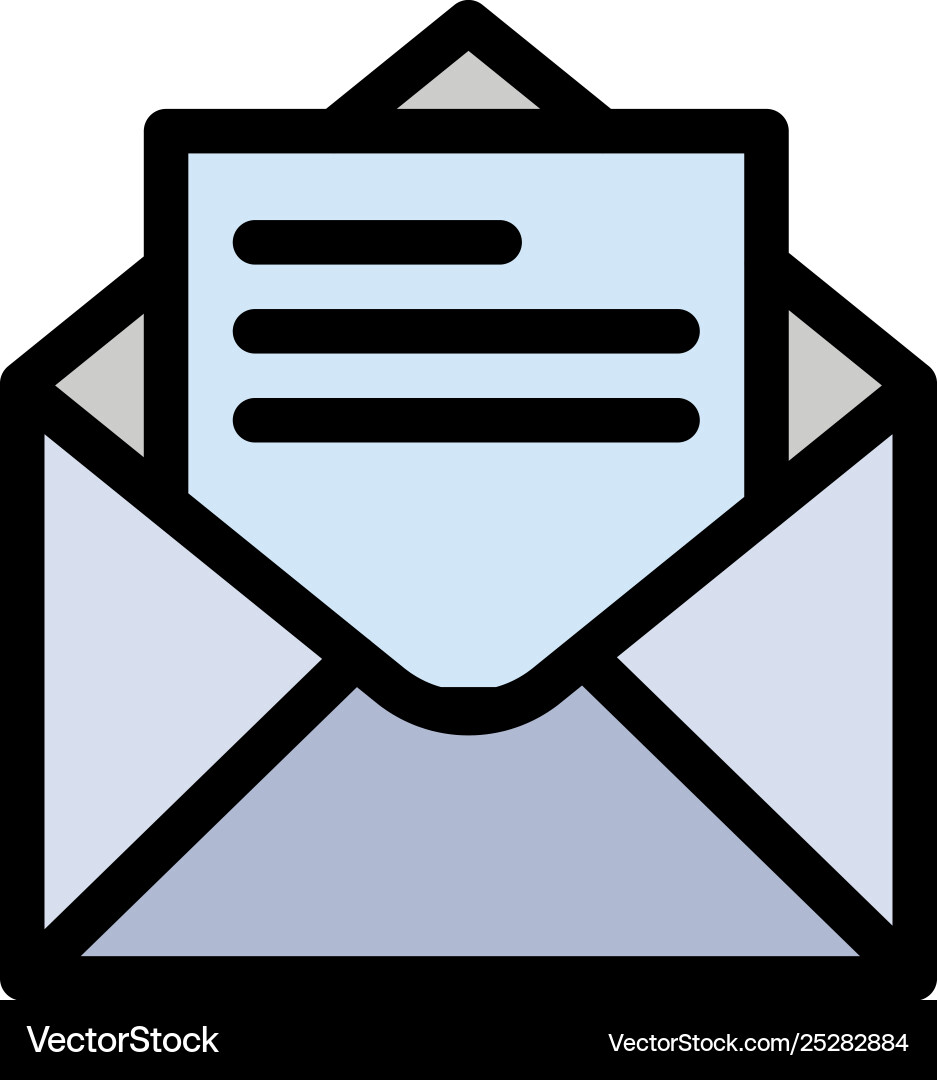 Email mail message text flat color icon Email mail message text flat color icon vector image