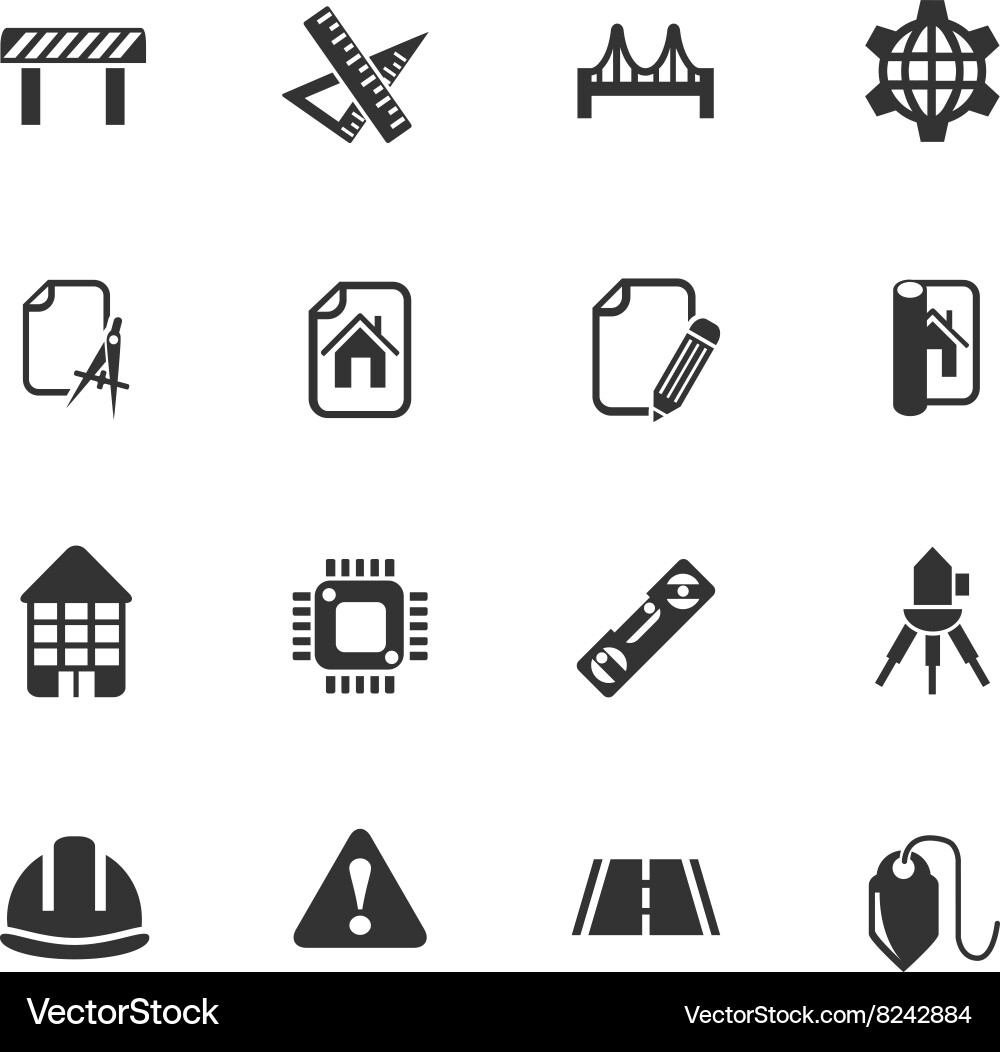 Engineering icon set Royalty Free Vector Image
