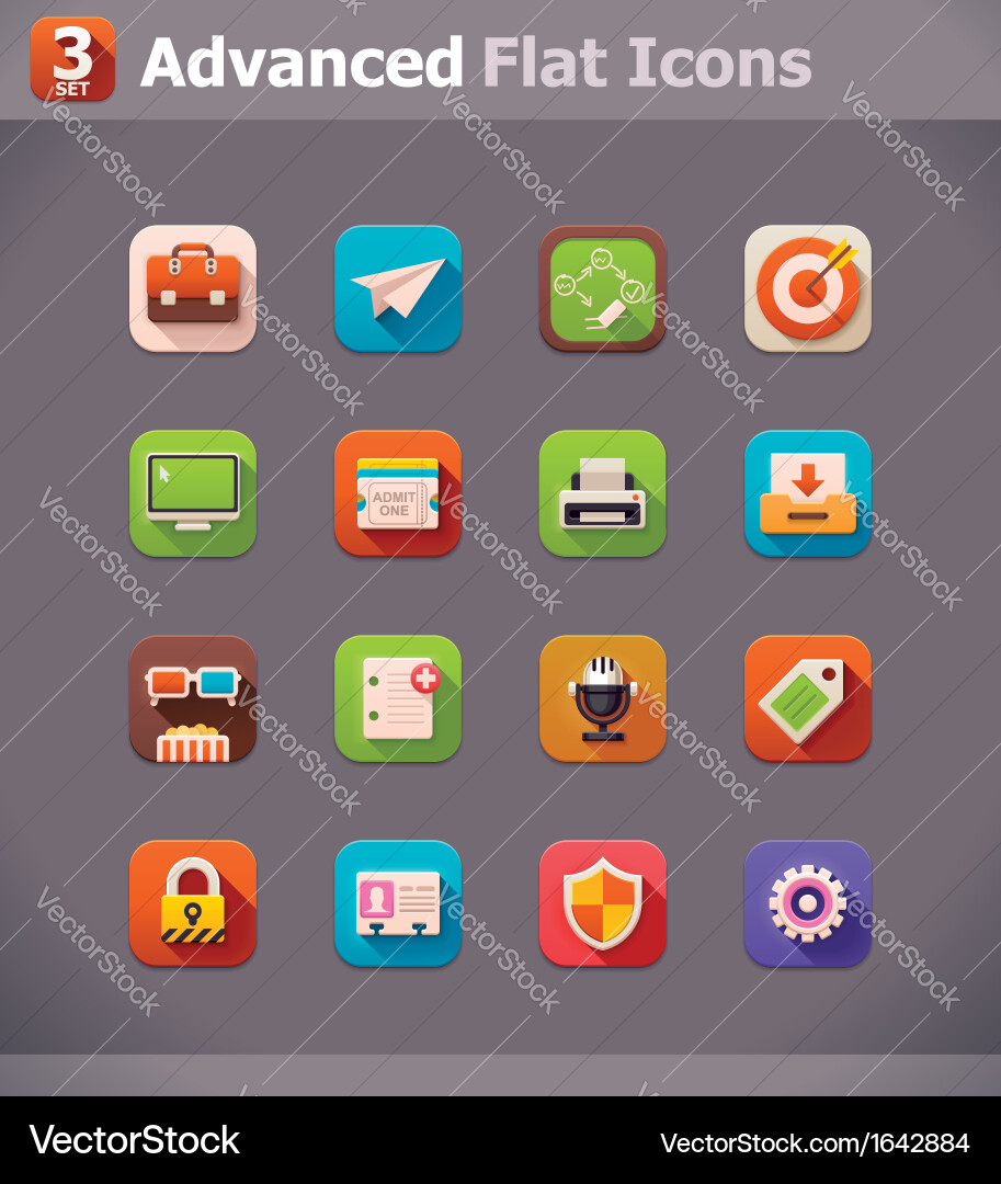 Flat UI Icon Set vector image
