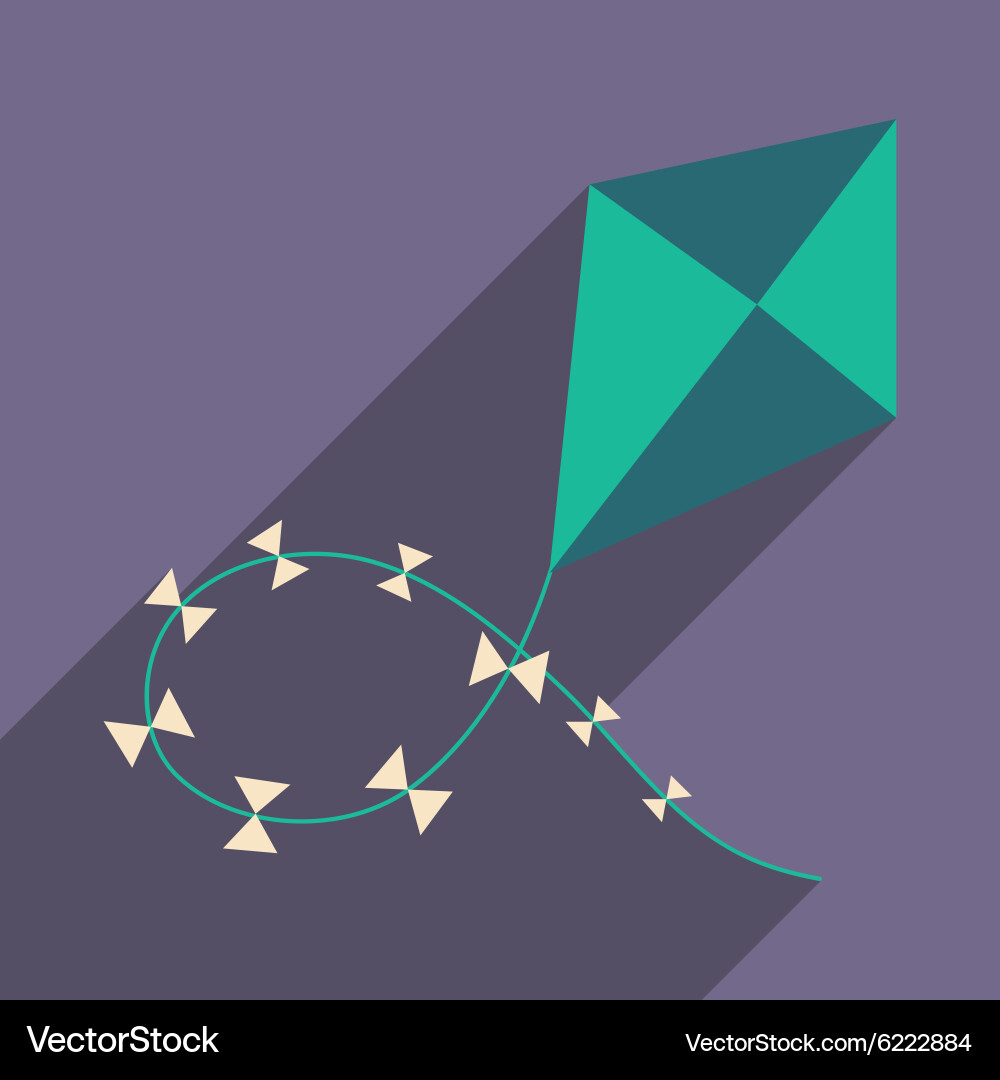Flat with shadow icon and mobile application kite vector image