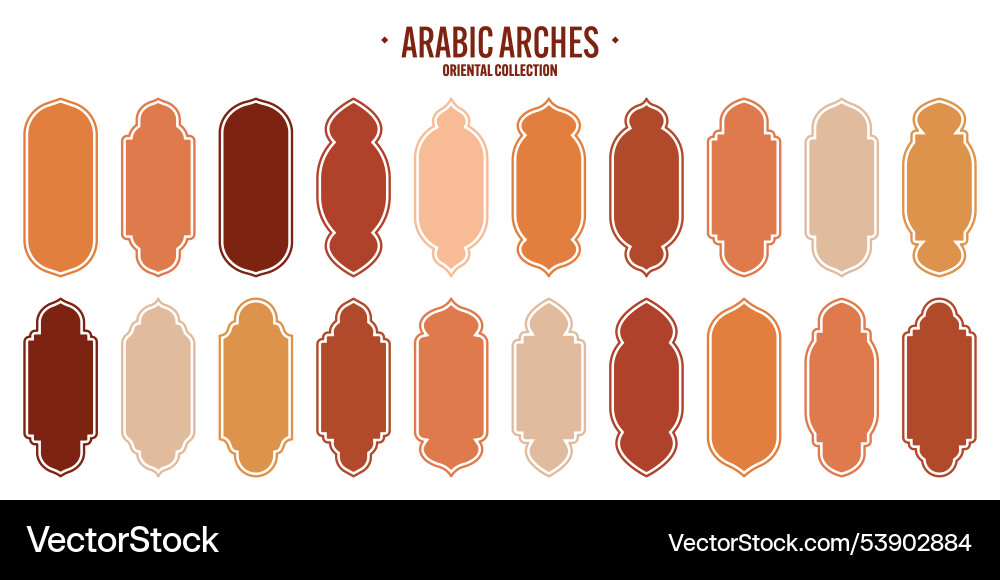 Islamic frames oriental style objects arabic Islamic frames oriental style objects arabic Vector Image