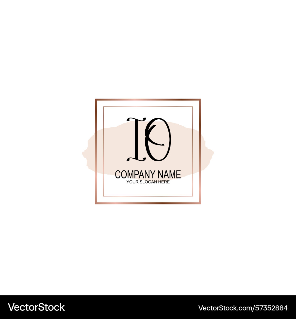 Minimalist handwritten io initial logos with soft Vector Image