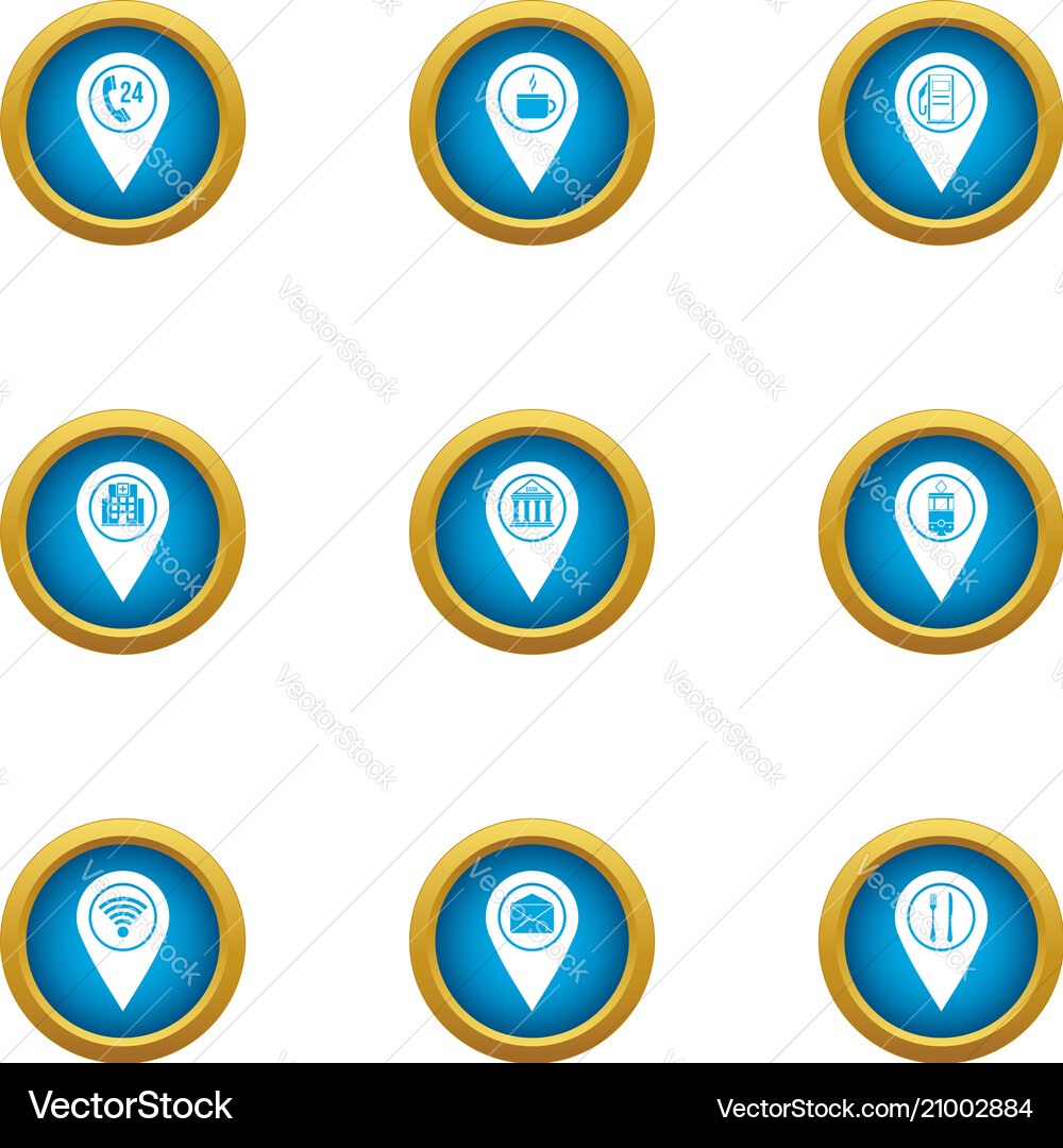 Navigation Programm Icons flachen Stil vektorbild