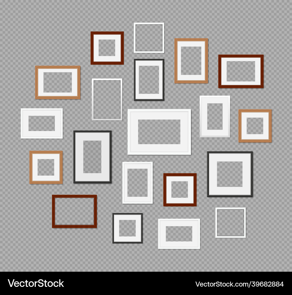Realistic photo frames different format empty Realistic photo frames different format empty vector image