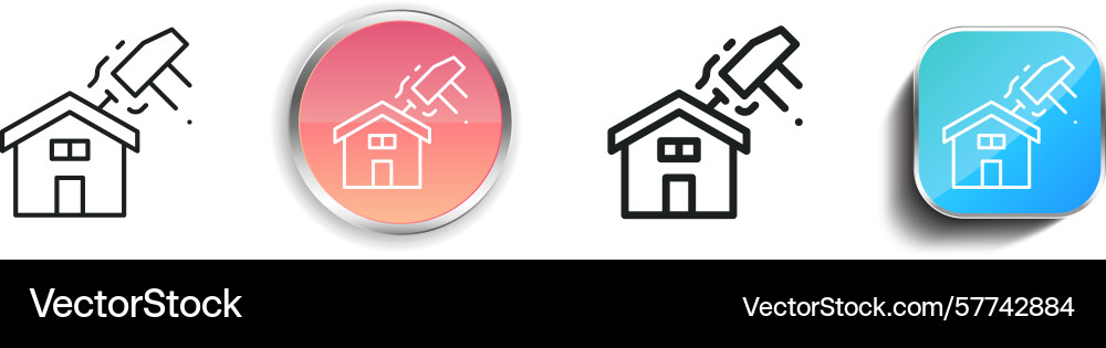Renovation icon thin linear regular and button Renovation icon thin linear regular and button vector image