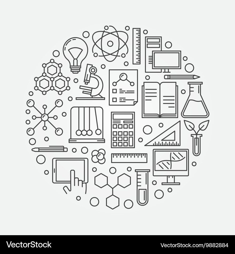 Science Education Linear Icons Royalty Free Vector Image