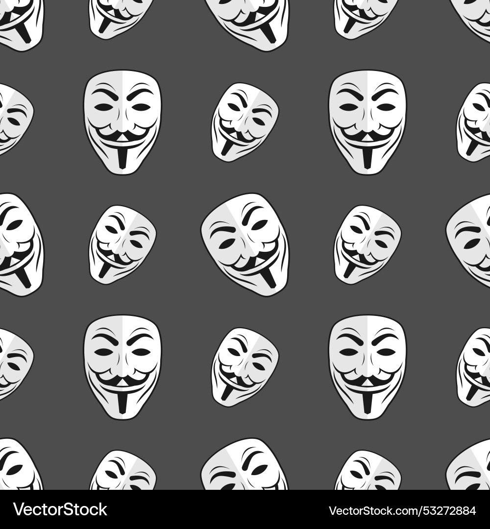 Seamless pattern mask anonymous with text Seamless pattern mask anonymous with text vector image
