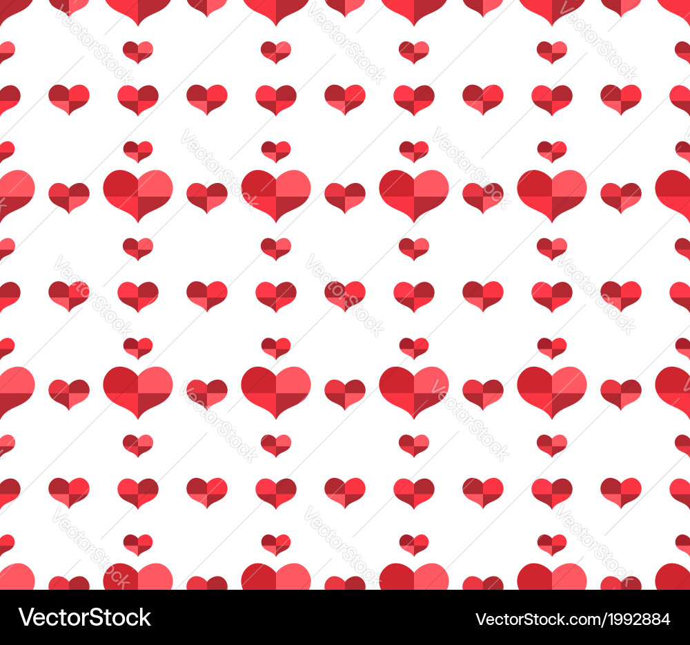 Seamless pattern with repeating hearts vector image
