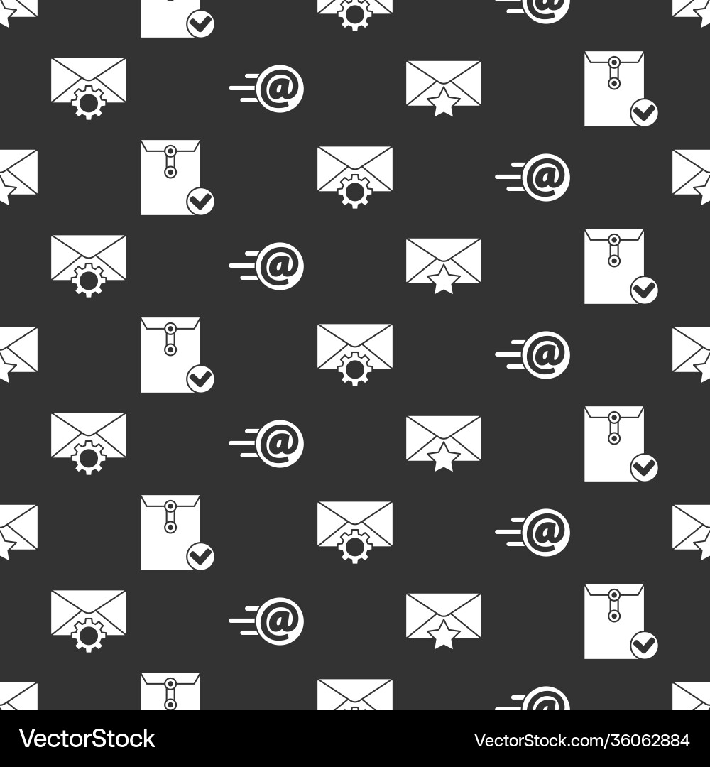 Set envelope with star and check mark Vector Image