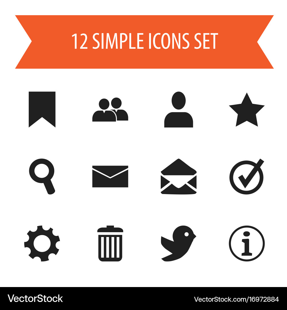 Set of 12 editable internet icons includes vector image