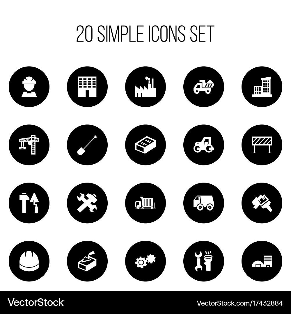 Set of 20 editable structure icons includes vector image