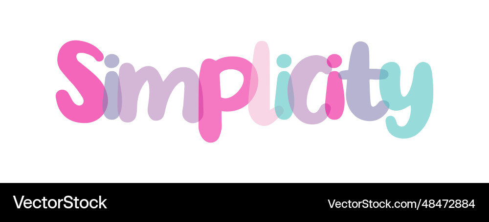 Simplicity Banner Typografie Schriften Hintergrund Vektorbild