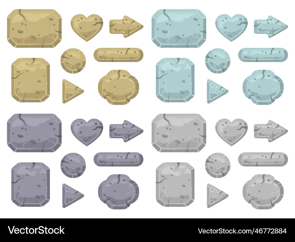 Stone Buttons & Symbols vector image
