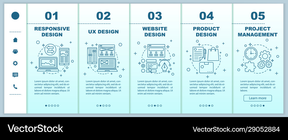 Web design onboarding mobile webpages template Vector Image