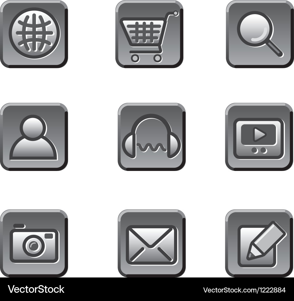 Website buttons icon set Vector Image