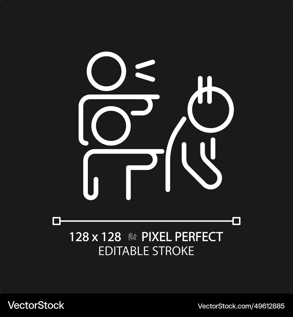 2d thin linear simple white discrimination icon Vector Image