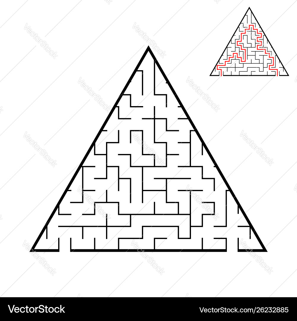 An abstract triangular labyrinth with entrance An abstract triangular labyrinth with entrance vector image