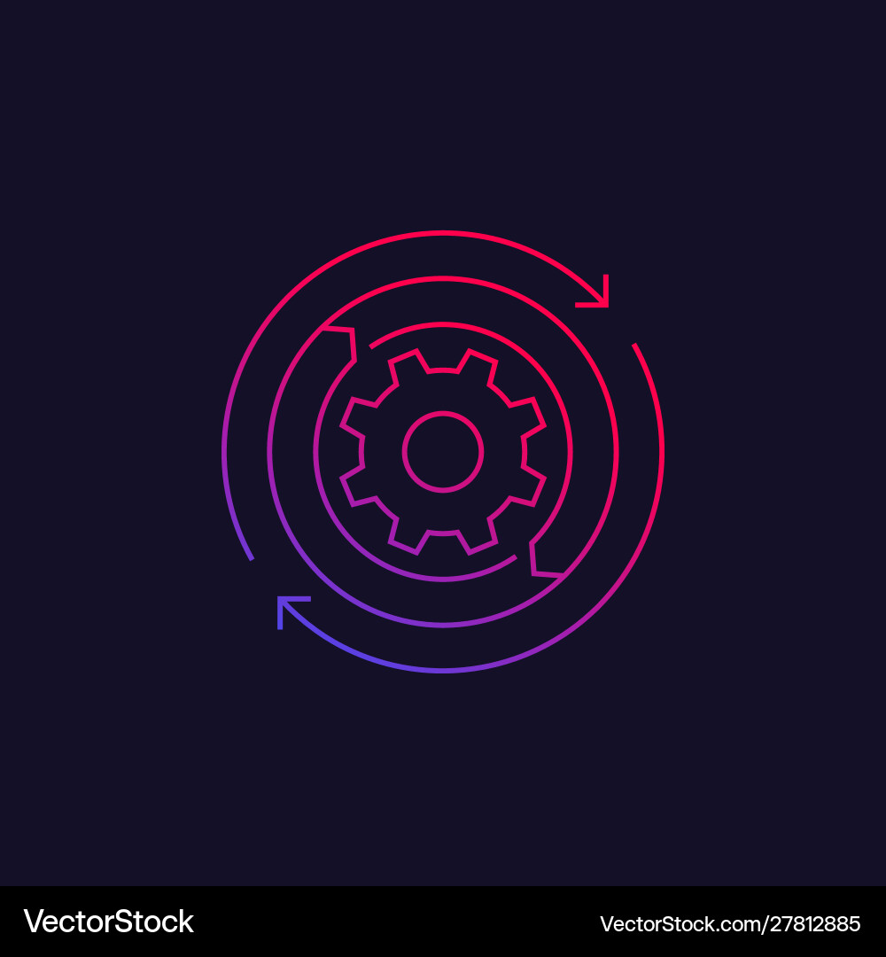 Automation Linear Icon Set vector image