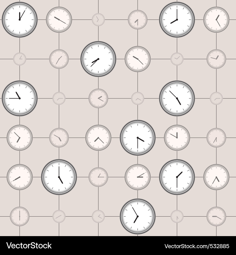 Background with different sized clocks Vector Image