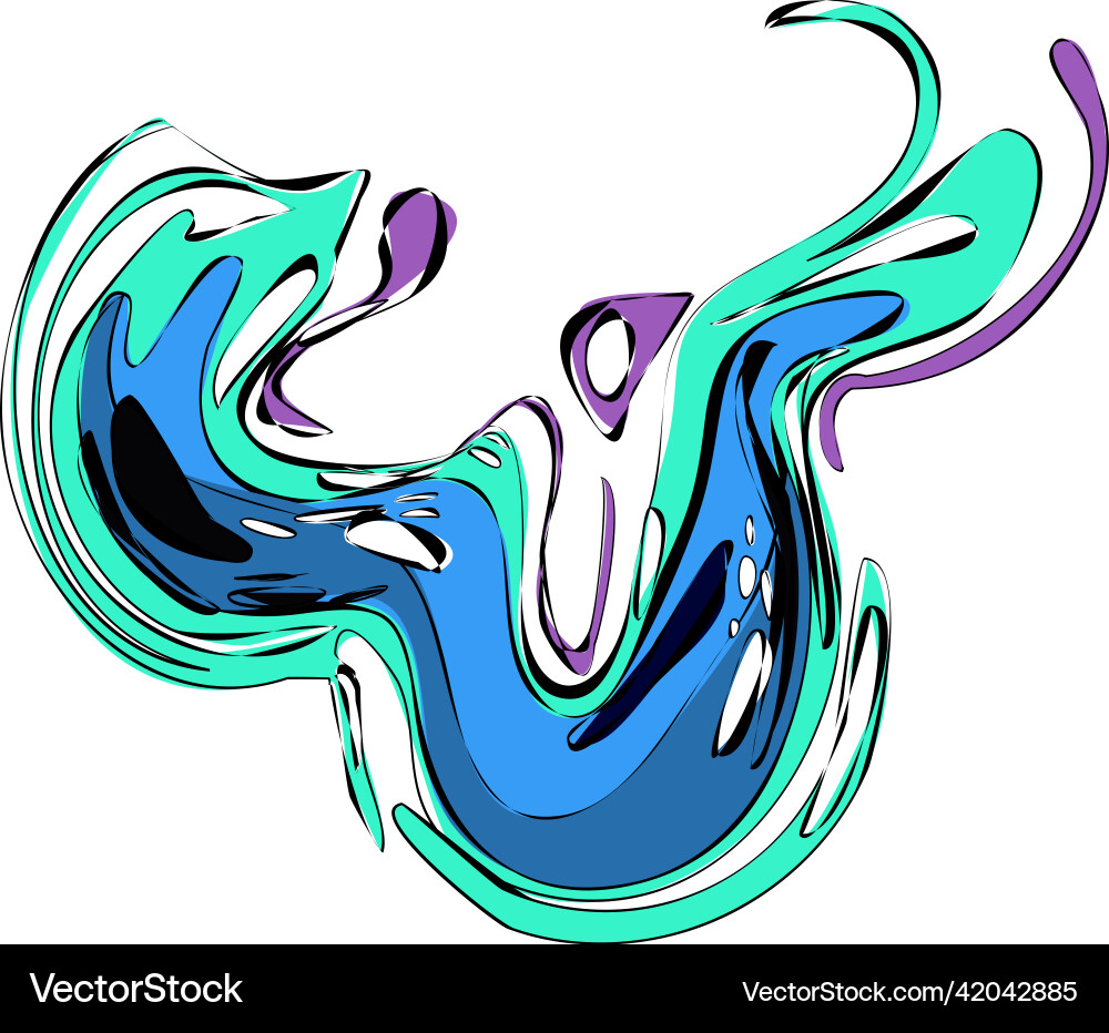 Color liquid wave flow element abstract colorful Vector Image