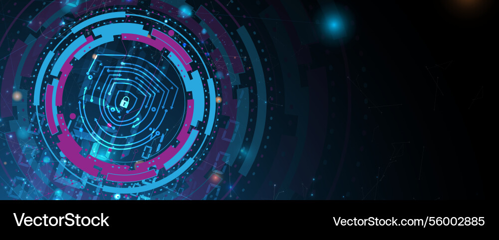 Cyber security circuit technology background vector image