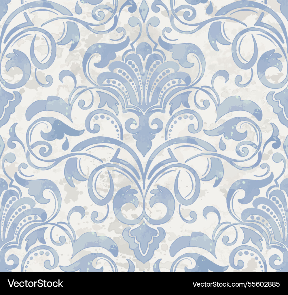 Damask seamless watercolor pattern element Damask seamless watercolor pattern element vector image