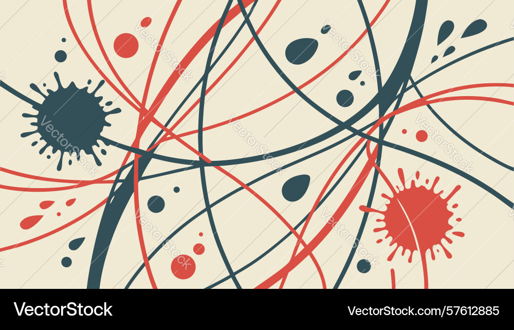 Dynamic abstract splatter line art background Vector Image
