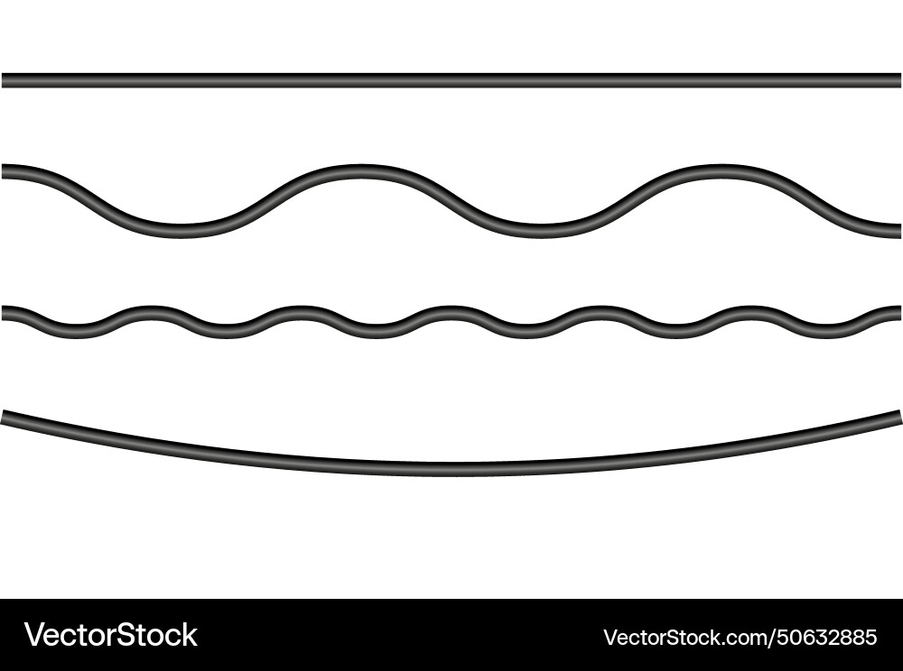 Four horizontal lines with different curvatures vector image