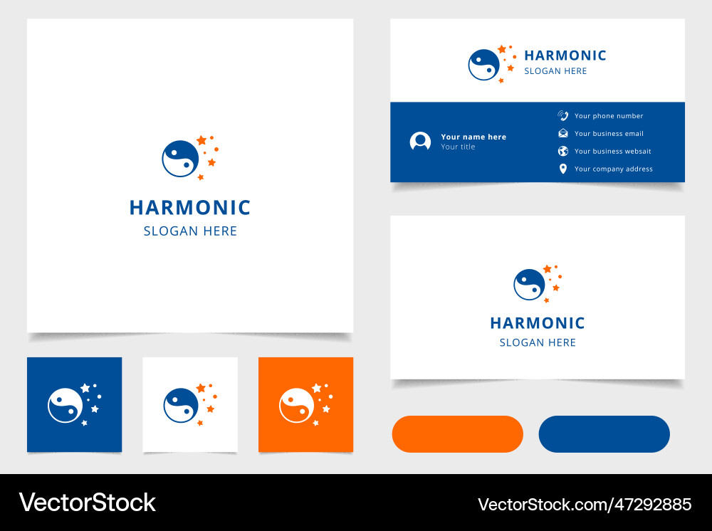 Harmonic logo design with editable slogan Harmonic logo design with editable slogan vector image