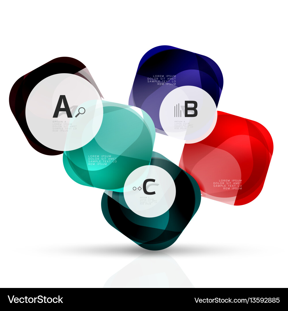 Isolated glossy shiny squares template Vector Image