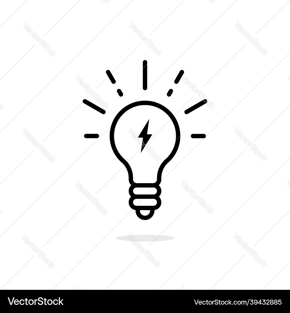 Lightning Bolt Lightbulb Icon vector image