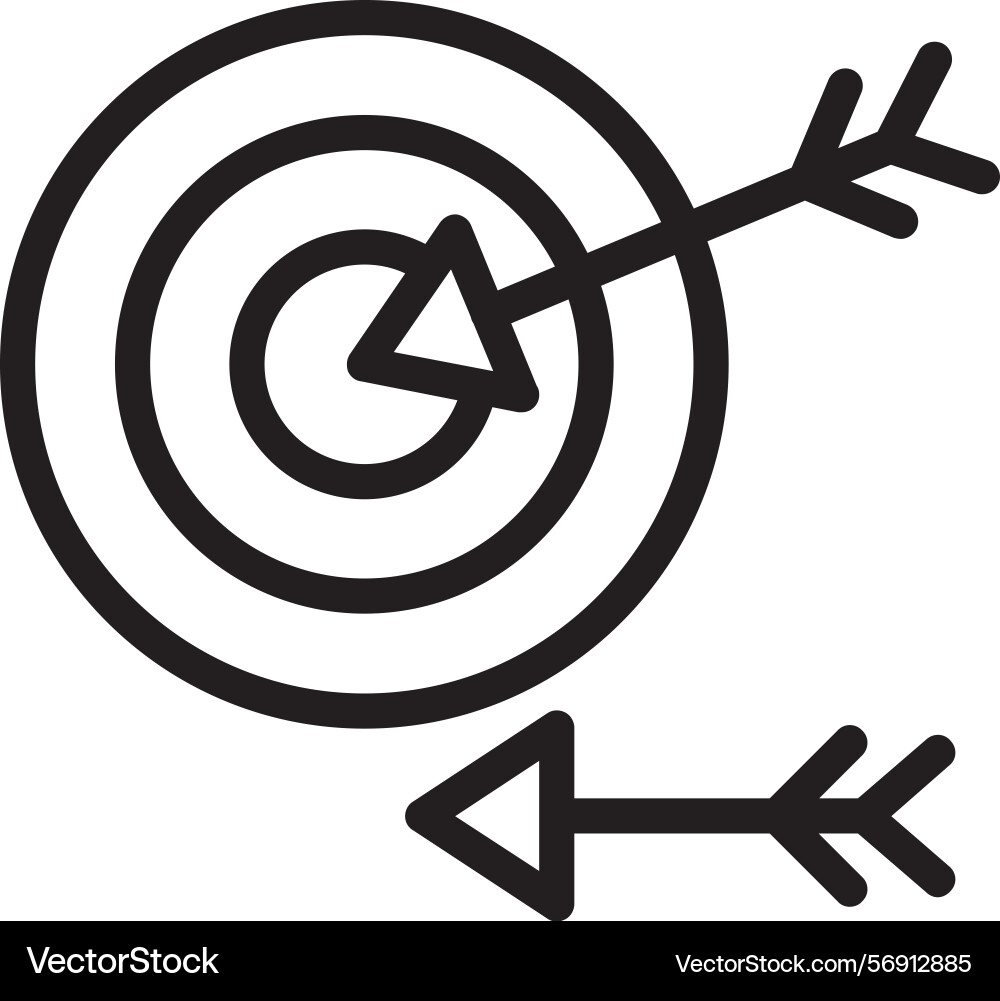 Objective linear style icon design vector image