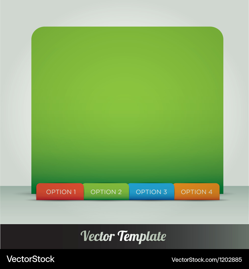 Options page template Royalty Free Vector Image