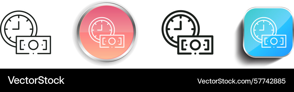 Rent icon thin linear regular and button style Rent icon thin linear regular and button style vector image