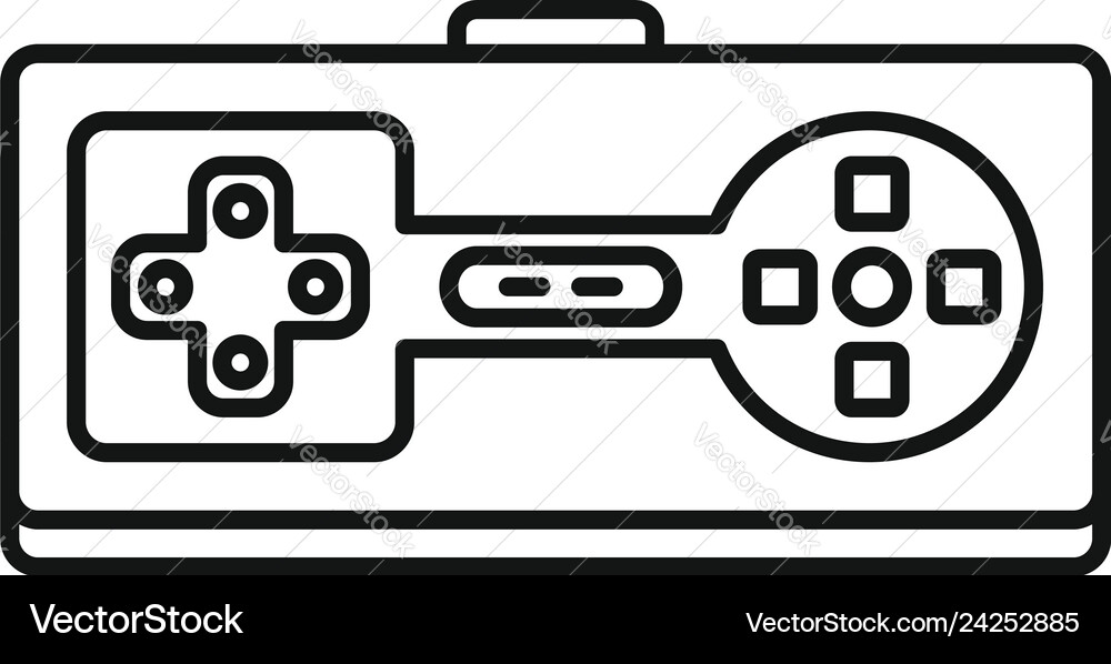 Retro game controller icon outline style Retro game controller icon outline style vector image