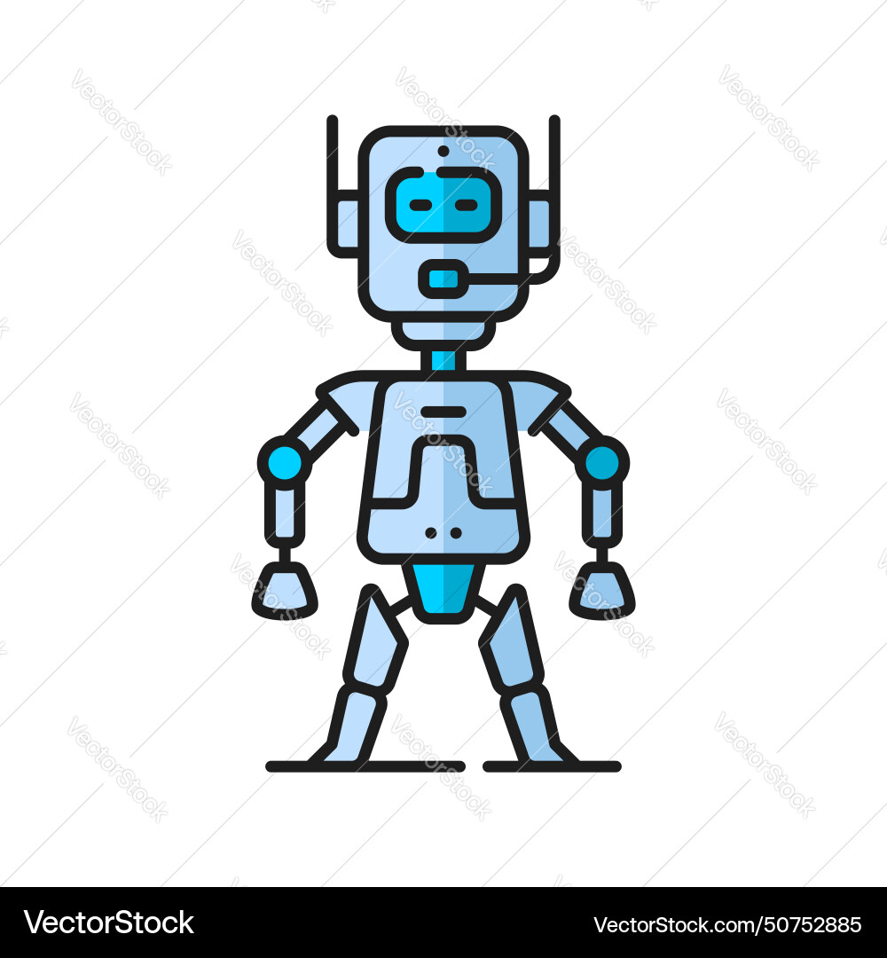 Robot virtual bot or futuristic droid linear icon Robot virtual bot or futuristic droid linear icon Vector Image
