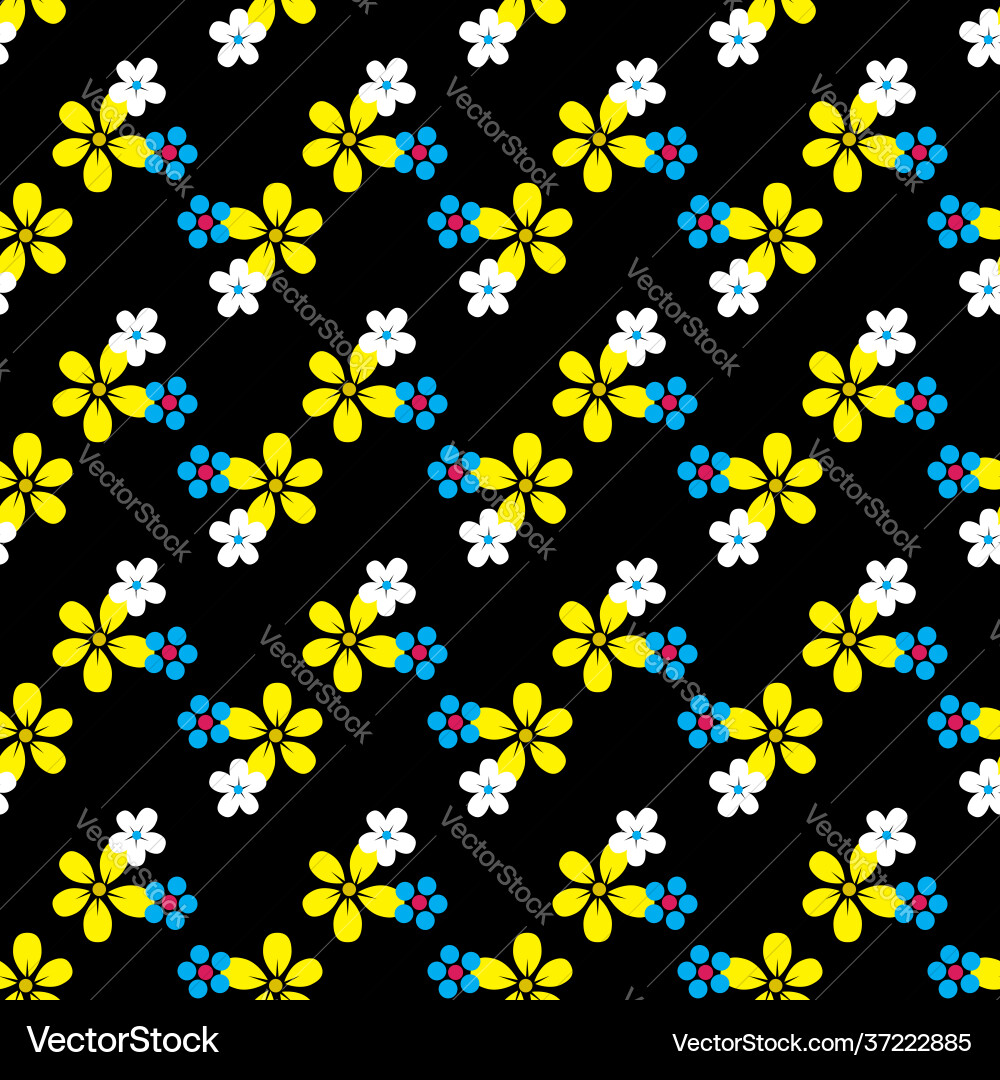 Seamless pattern with abstract color flowers Vector Image