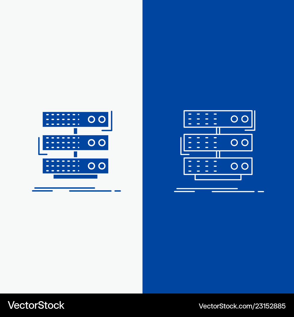 Server storage rack database data line and glyph Server storage rack database data line and glyph vector image
