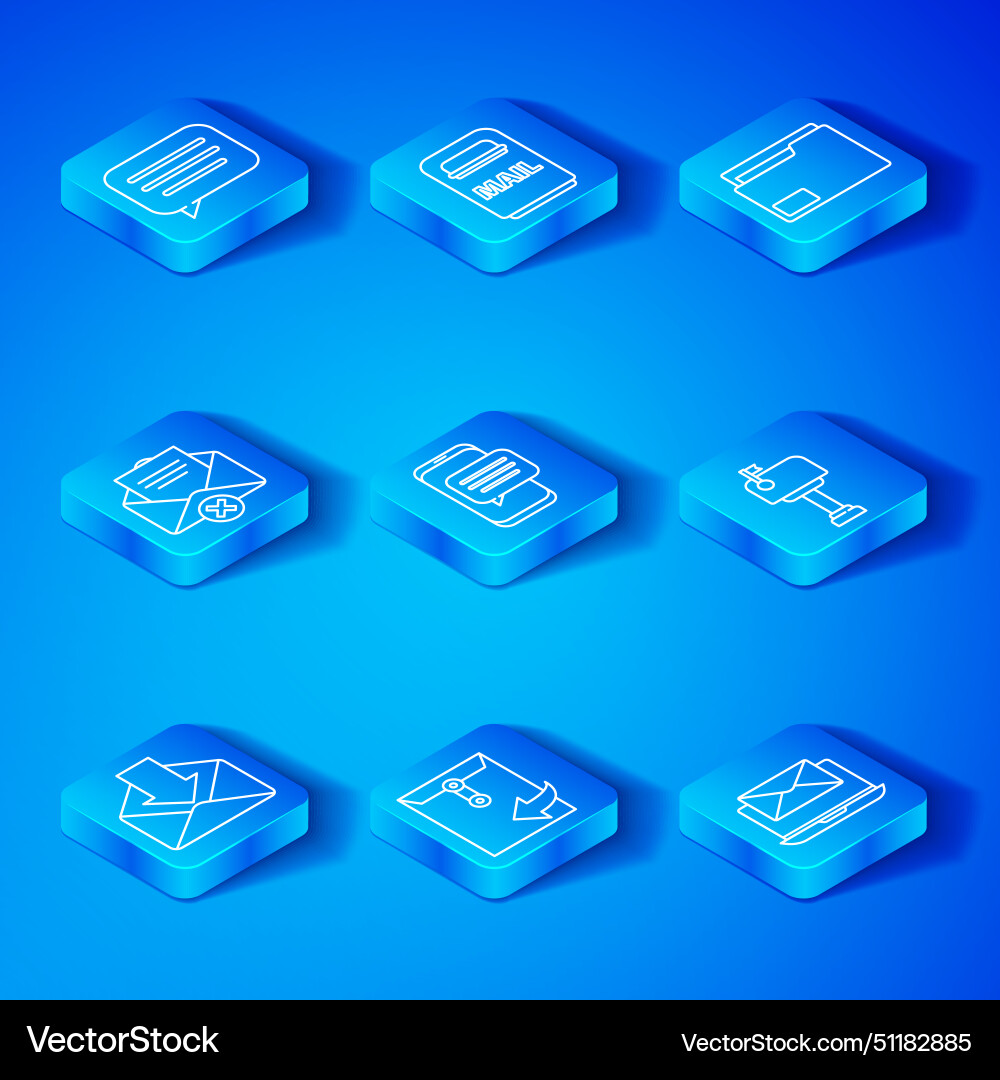 Set line envelope chat messages notification Set line envelope chat messages notification vector image