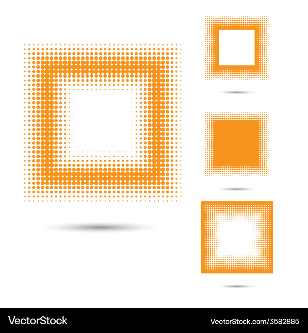 Set of abstract halftone design elements vector image
