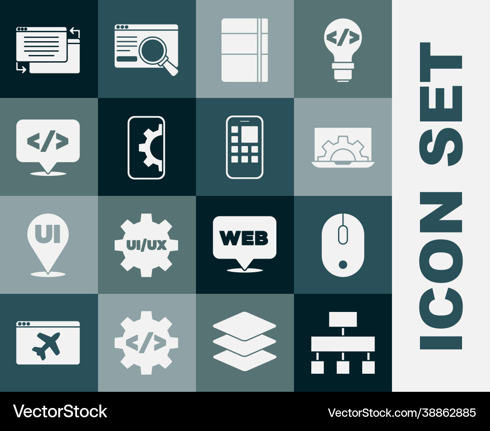 Set site map computer mouse web development Set site map computer mouse web development vector image