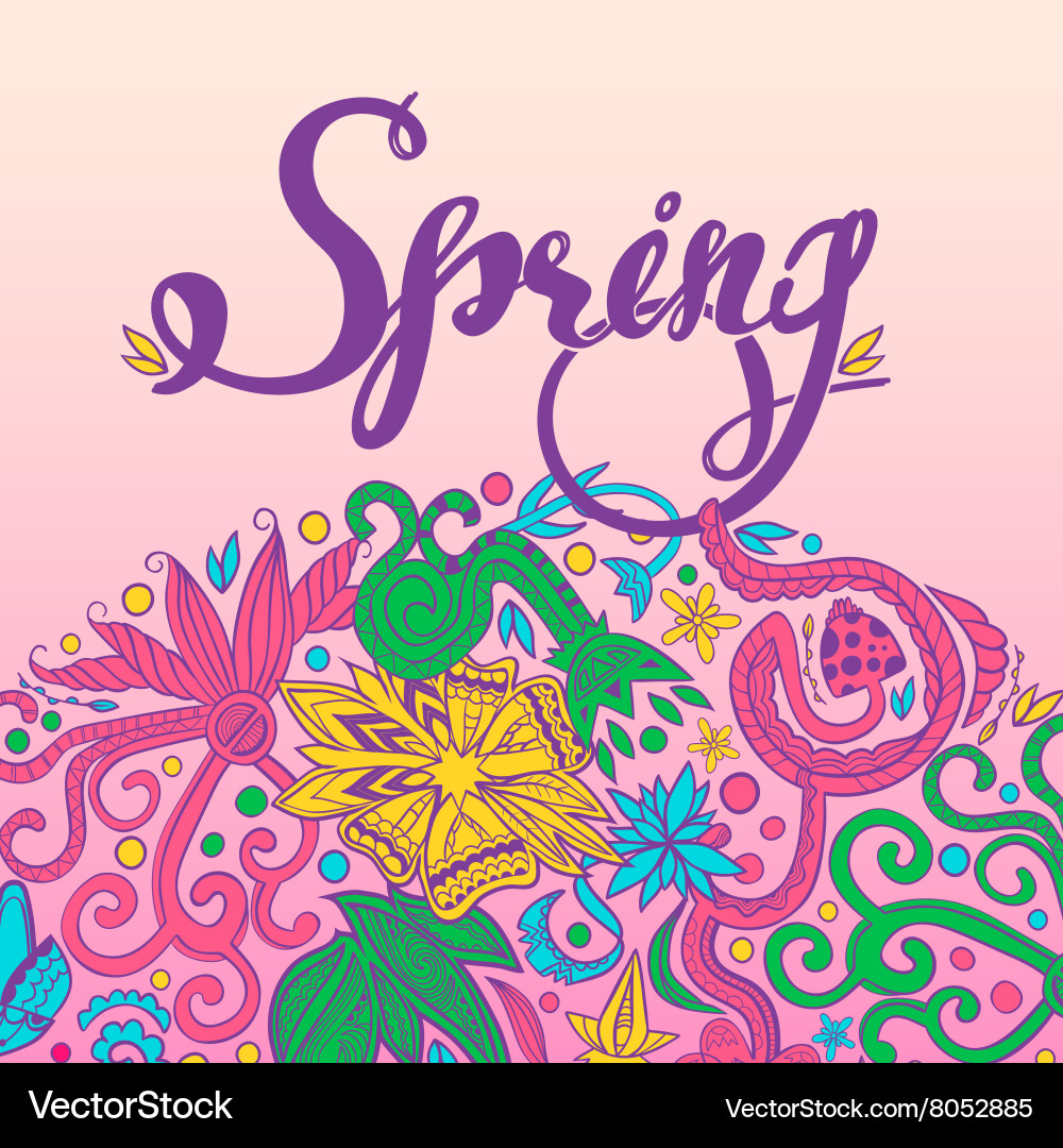 Spring and round border Vector Image