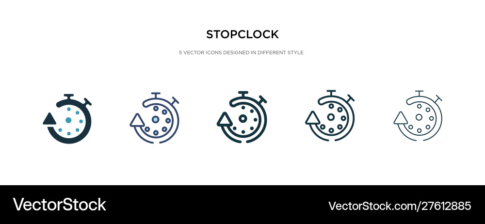 Stopclock icon in different style two colored Stopclock icon in different style two colored vector image
