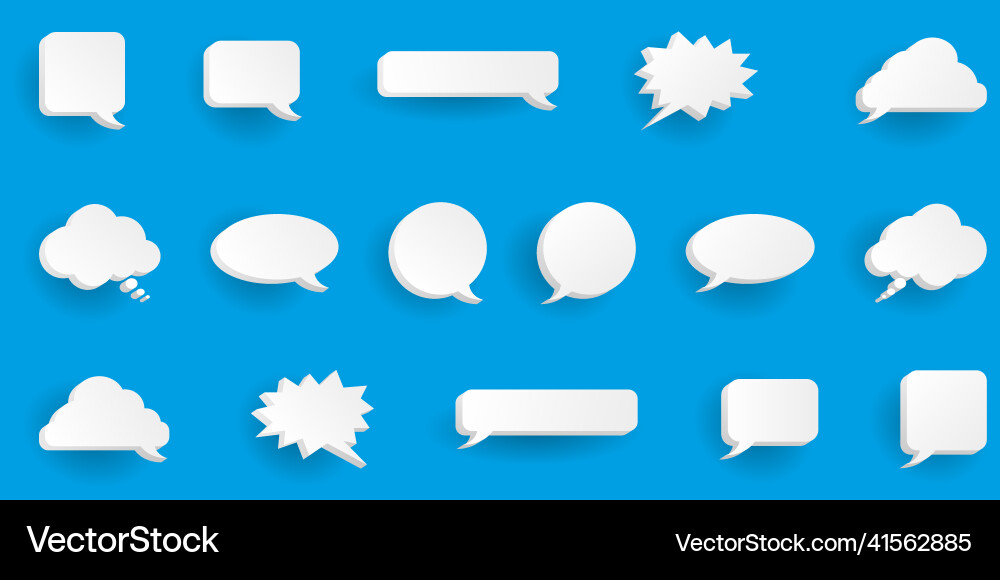 Various 3d speech bubble collection by design Various 3d speech bubble collection by design vector image