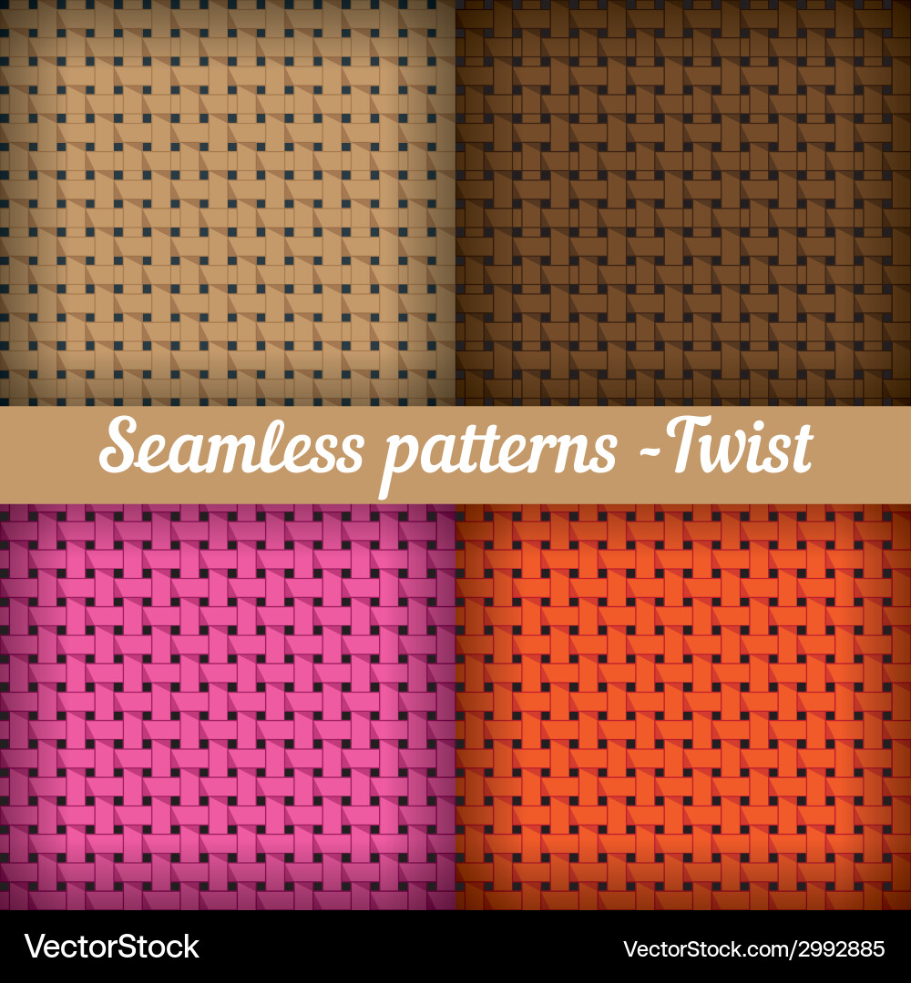 Weaving basket set of seamless abstract pattern vector image