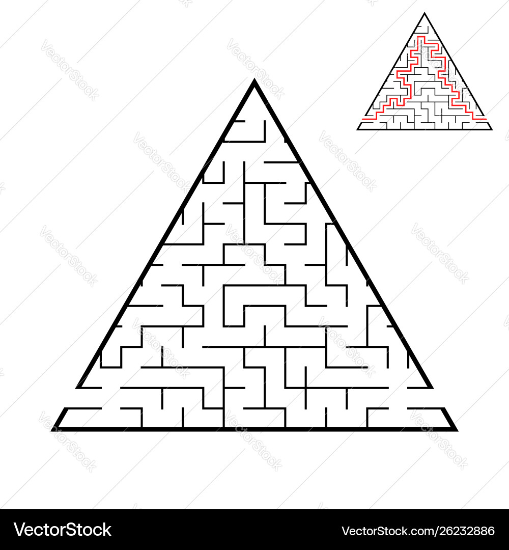 An abstract triangular labyrinth with entrance An abstract triangular labyrinth with entrance vector image