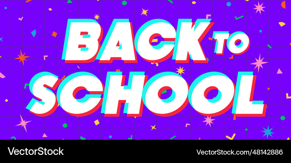 Back to school banner modern typography cute style Back to school banner modern typography cute style vector image