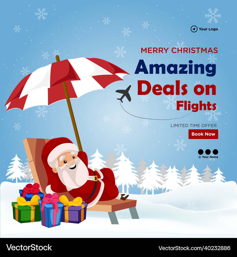 Banner design of merry christmas Banner design of merry christmas vector image