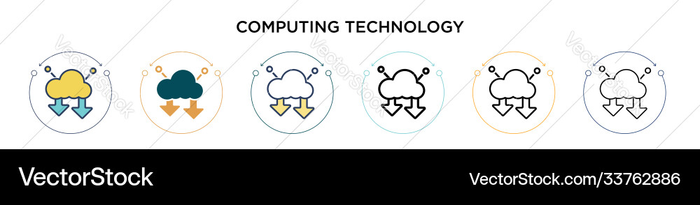 Computing technology icon in filled thin line vector image